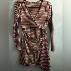 Nasty Gal abstract  Assymetrycal longsleeve mini dress size 4